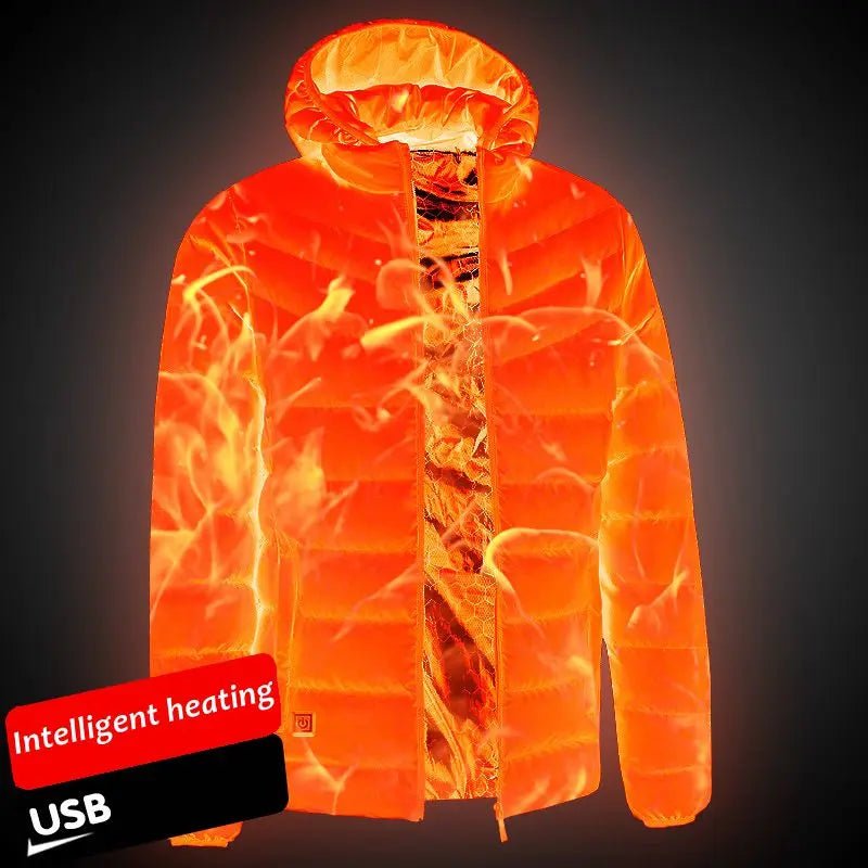 Men Heated Jacket USB Winter Outdoor Electric Heating male bobojaco Warm Sprots Thermal Coat Clothing Heatable men's parka - MAGUSTA BEAUTY