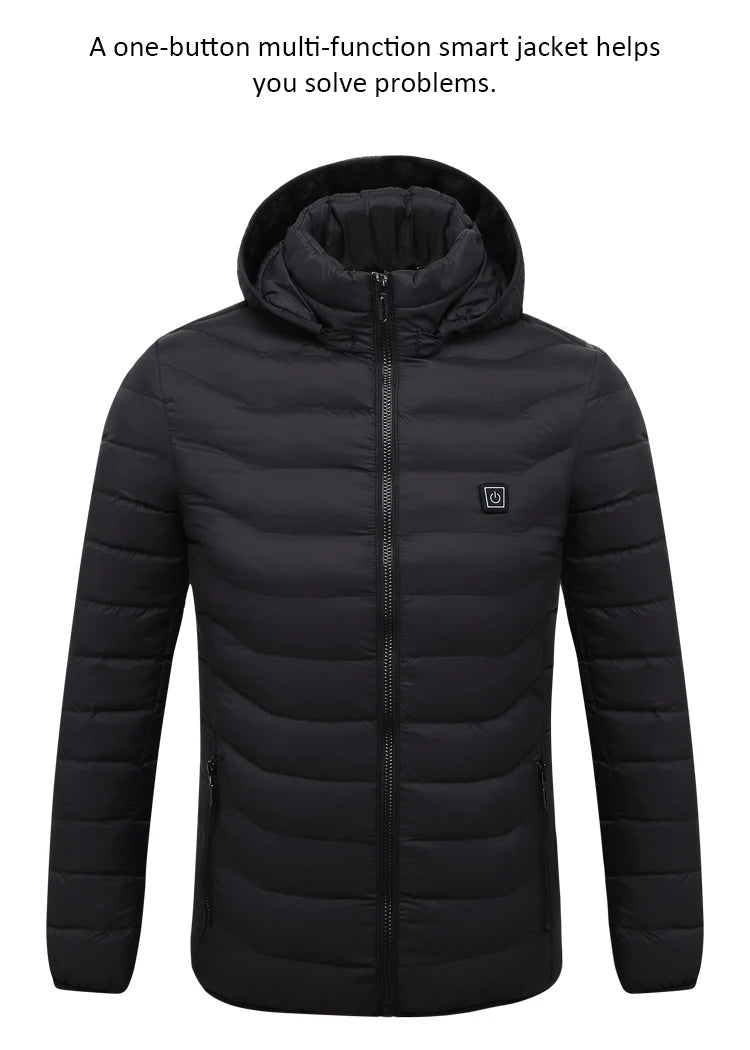 Men Heated Jacket USB Winter Outdoor Electric Heating male bobojaco Warm Sprots Thermal Coat Clothing Heatable men's parka - MAGUSTA BEAUTY