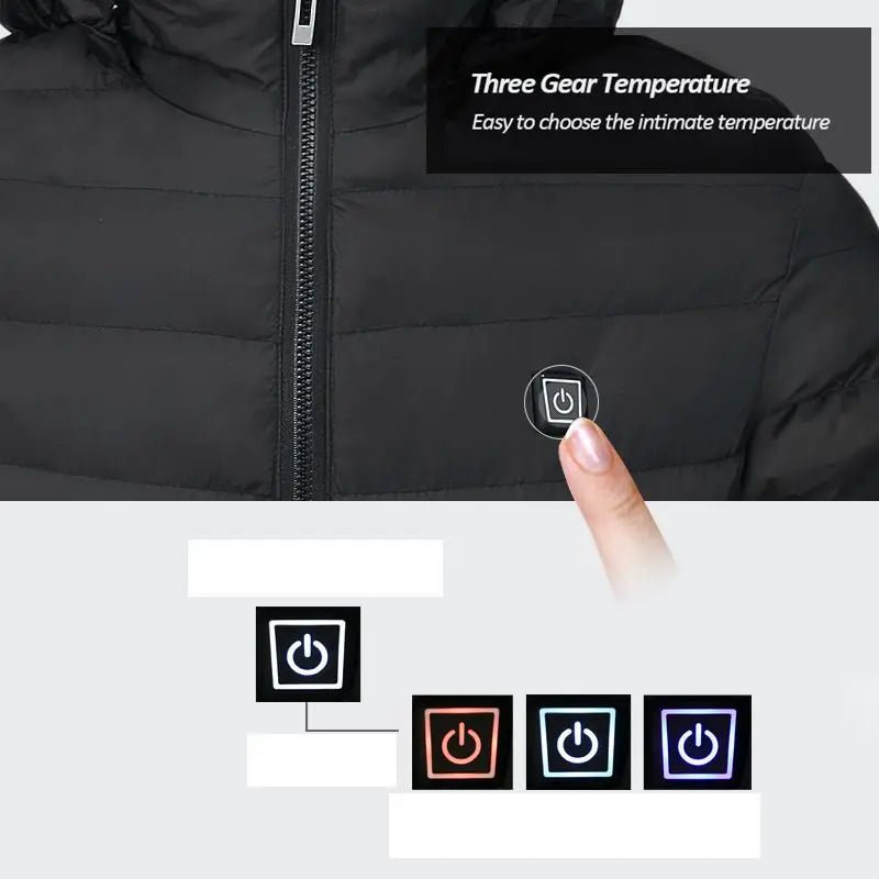 Men Heated Jacket USB Winter Outdoor Electric Heating male bobojaco Warm Sprots Thermal Coat Clothing Heatable men's parka - MAGUSTA BEAUTY