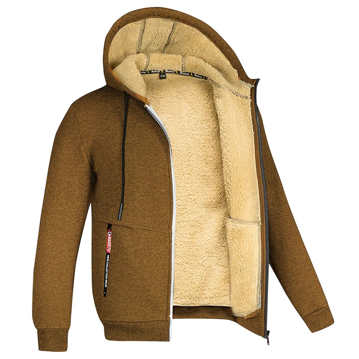 Men's Jacket Winter Camouflage Fleece Thicken Hooded Jackets Male Long Sleeve Coat Casual Zip Up Hoodies Streetwear Men's Coats - MAGUSTA BEAUTY