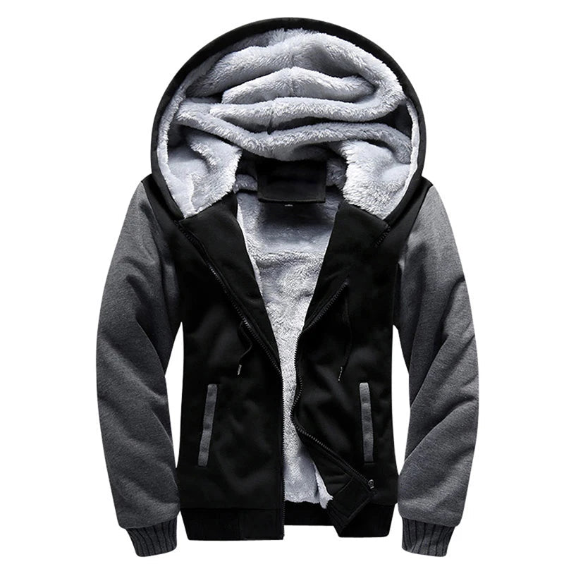 Men's Jacket Winter Camouflage Fleece Thicken Hooded Jackets Male Long Sleeve Coat Casual Zip Up Hoodies Streetwear Men's Coats - MAGUSTA BEAUTY