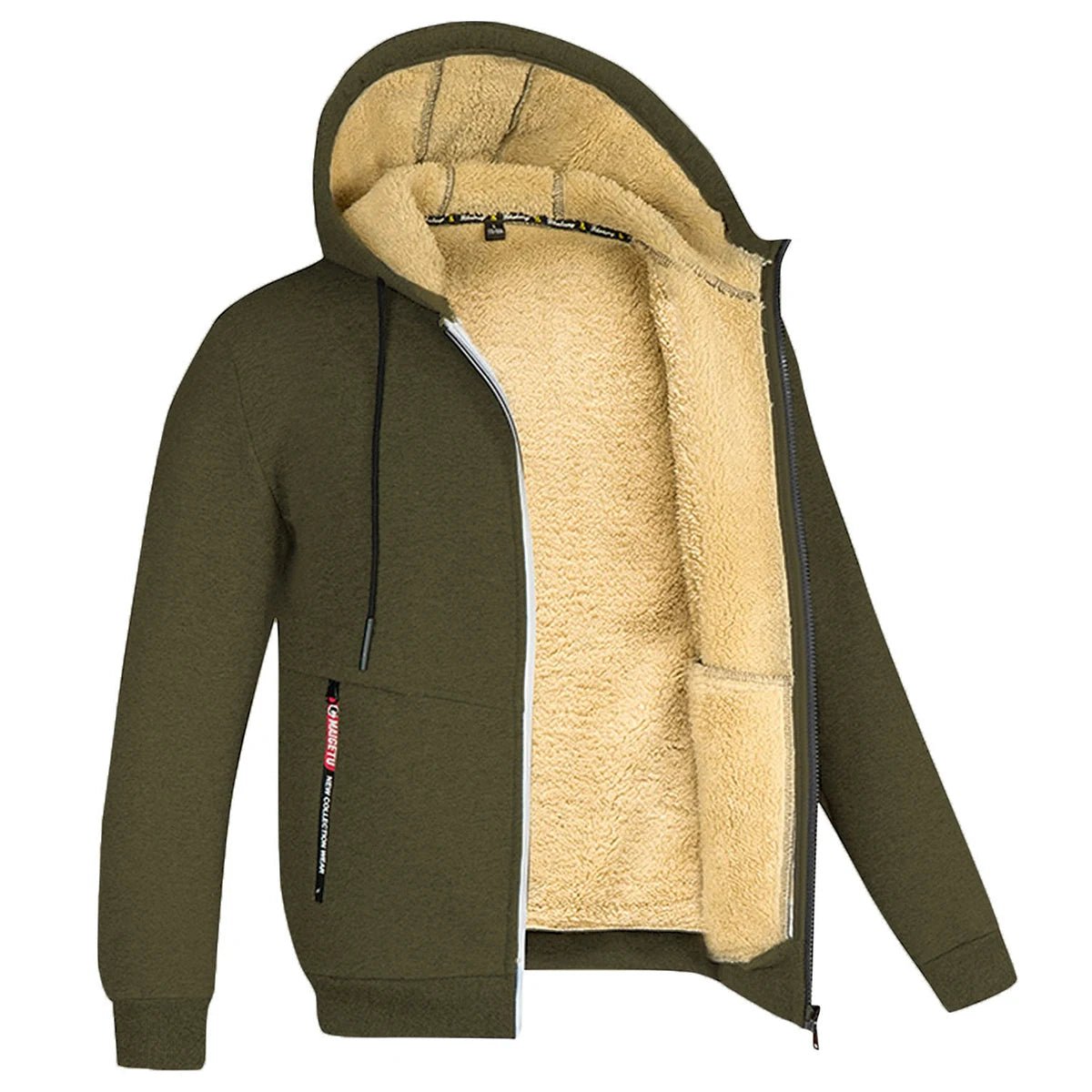 Men's Jacket Winter Camouflage Fleece Thicken Hooded Jackets Male Long Sleeve Coat Casual Zip Up Hoodies Streetwear Men's Coats - MAGUSTA BEAUTY