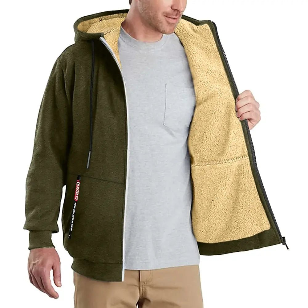 Men's Jacket Winter Camouflage Fleece Thicken Hooded Jackets Male Long Sleeve Coat Casual Zip Up Hoodies Streetwear Men's Coats - MAGUSTA BEAUTY