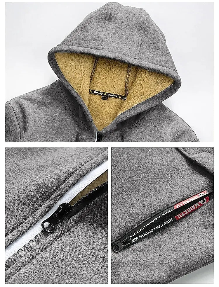 Men's Jacket Winter Camouflage Fleece Thicken Hooded Jackets Male Long Sleeve Coat Casual Zip Up Hoodies Streetwear Men's Coats - MAGUSTA BEAUTY