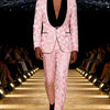 Men's plaid two - piece jacquard suit set, including a single - button printed evening jacket and pants, suitable for weddings, dinn - MAGUSTA BEAUTY