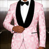 Men's plaid two - piece jacquard suit set, including a single - button printed evening jacket and pants, suitable for weddings, dinn - MAGUSTA BEAUTY