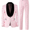 Men's plaid two - piece jacquard suit set, including a single - button printed evening jacket and pants, suitable for weddings, dinn - MAGUSTA BEAUTY