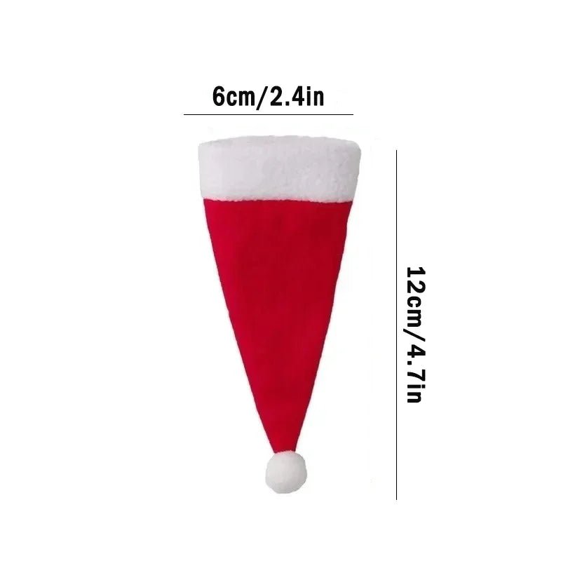 Merry Christmas Decorations 2024 Christmas Tableware Bag Holder Christmas Hat Fork Knife Cutlery Bag Christmas Decor for Home - MAGUSTA BEAUTY