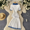 Mini Skirt Set Women Two Piece Sets Polo Collar Knit Shirt Tops Dress Sets Casual Y2k Streetwear Pleated Shorts Skirts Elegant - MAGUSTA BEAUTY