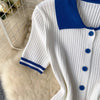Mini Skirt Set Women Two Piece Sets Polo Collar Knit Shirt Tops Dress Sets Casual Y2k Streetwear Pleated Shorts Skirts Elegant - MAGUSTA BEAUTY