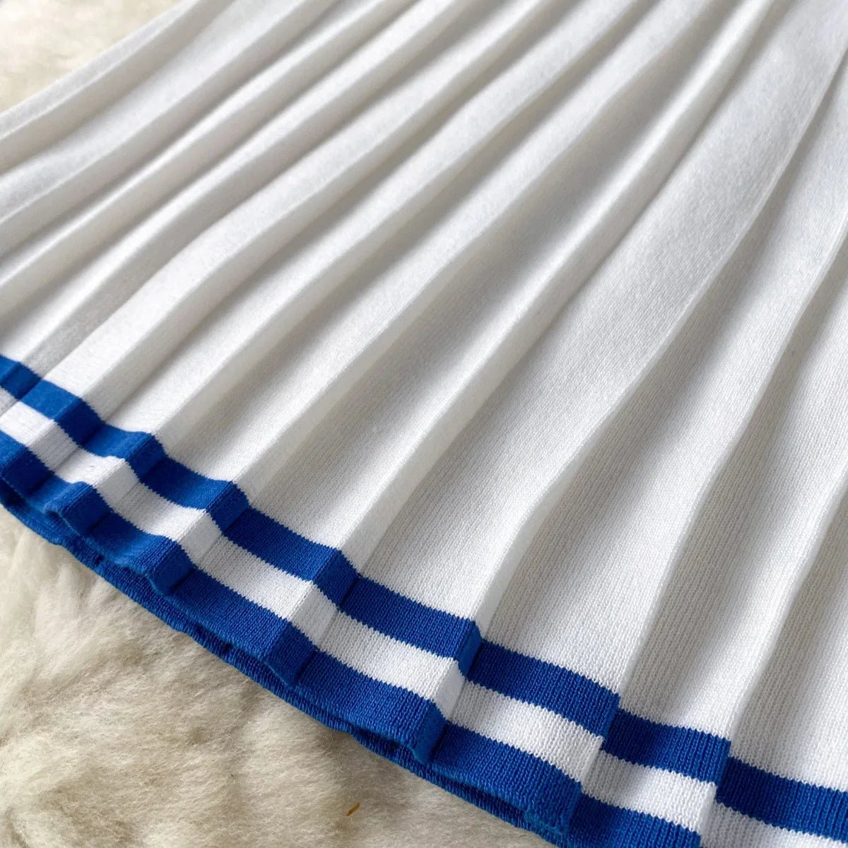Mini Skirt Set Women Two Piece Sets Polo Collar Knit Shirt Tops Dress Sets Casual Y2k Streetwear Pleated Shorts Skirts Elegant - MAGUSTA BEAUTY