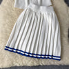 Mini Skirt Set Women Two Piece Sets Polo Collar Knit Shirt Tops Dress Sets Casual Y2k Streetwear Pleated Shorts Skirts Elegant - MAGUSTA BEAUTY