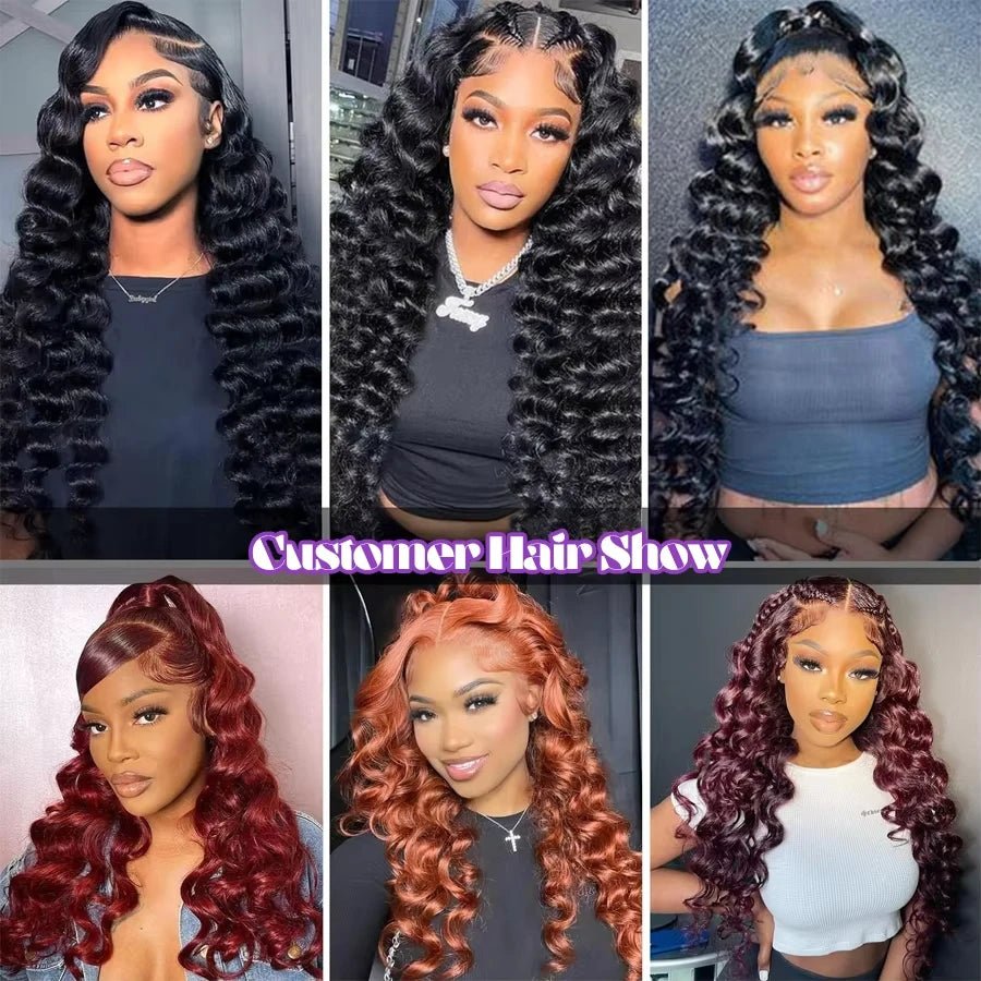 Mossily 220 Density Loose Wave 13x4 HD Lace Front Wig 40 Inch Brazilian Curly Deep Wave 13x6 Lace Frontal Human Hair Wigs Women - MAGUSTA BEAUTY
