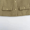 MUJER 2025 Cropped Tweed Jacket Woman Coat Button Long Sleeve Elegant Jackets For Women Short Coats Fashion New In Outerwears - MAGUSTA BEAUTY