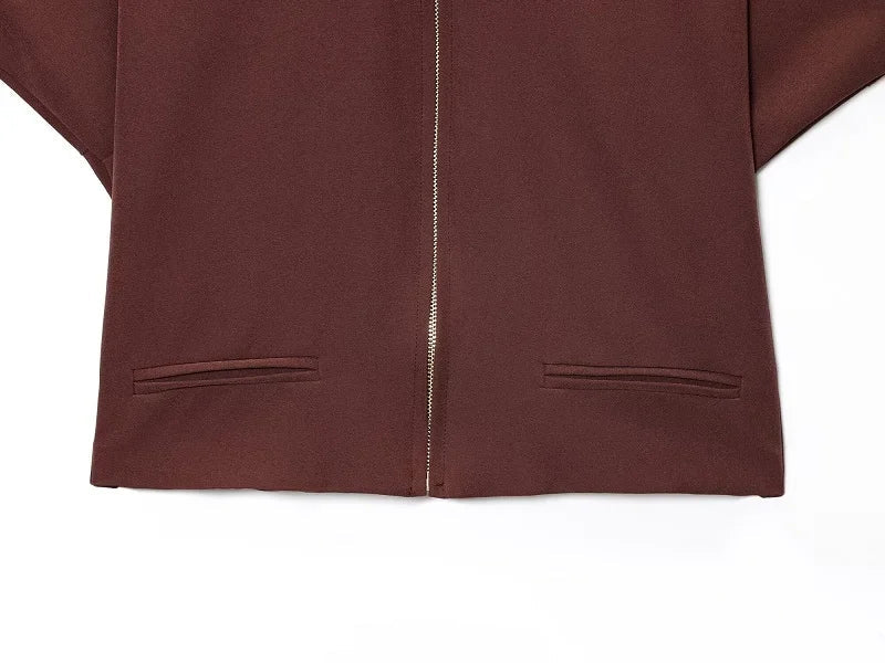 MUJER Women's Cropped Jacket Short Sleeve Varsity Jackets for Women Summer Zip up New in Coats and Jackets Holiday Outerwears - MAGUSTA BEAUTY