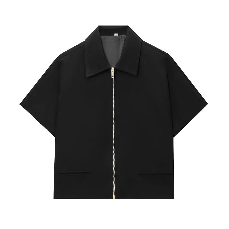 MUJER Women's Cropped Jacket Short Sleeve Varsity Jackets for Women Summer Zip up New in Coats and Jackets Holiday Outerwears - MAGUSTA BEAUTY