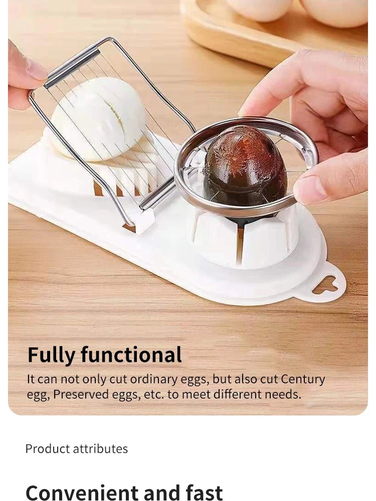 Multifunctional Egg Slicers Stainless Steel Slicer Fancy Splitter Egg Cutting Tool Home Two In One Egg Cutter Kitchen Gadgets - MAGUSTA BEAUTY