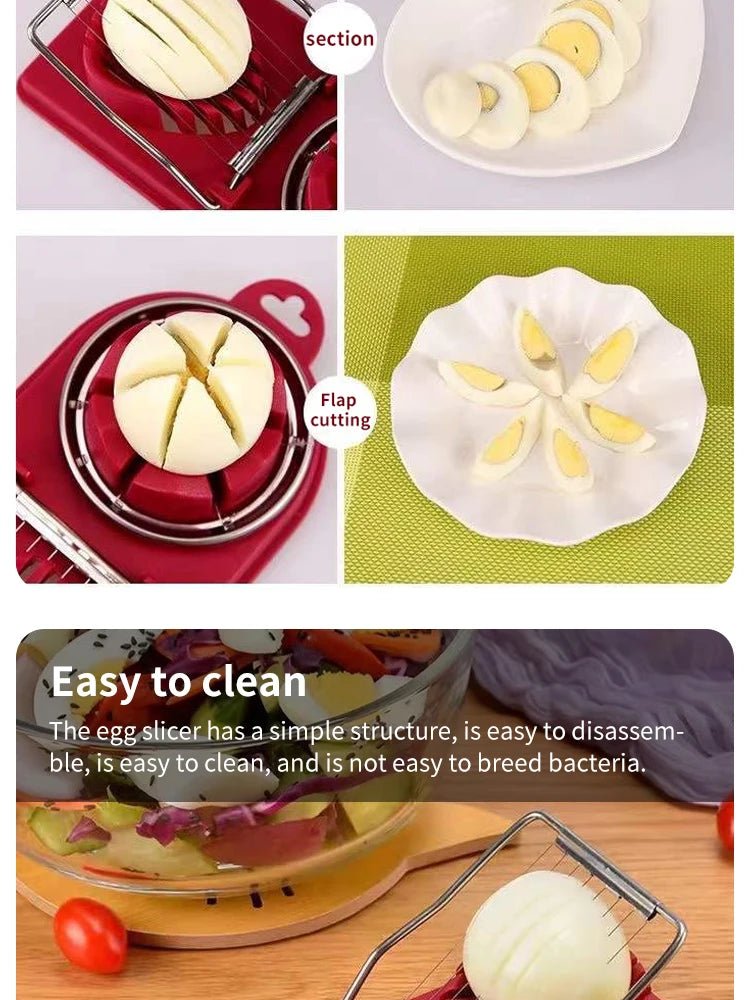 Multifunctional Egg Slicers Stainless Steel Slicer Fancy Splitter Egg Cutting Tool Home Two In One Egg Cutter Kitchen Gadgets - MAGUSTA BEAUTY