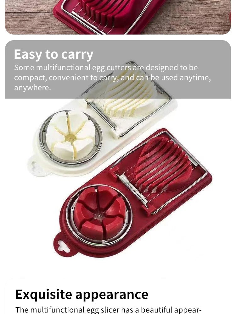 Multifunctional Egg Slicers Stainless Steel Slicer Fancy Splitter Egg Cutting Tool Home Two In One Egg Cutter Kitchen Gadgets - MAGUSTA BEAUTY