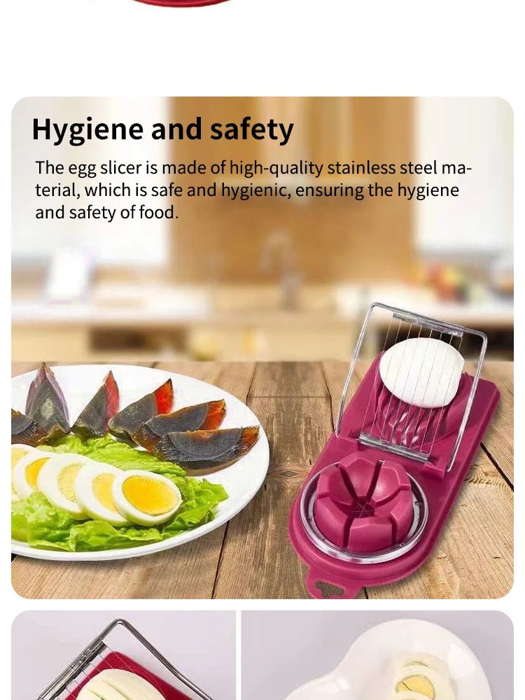 Multifunctional Egg Slicers Stainless Steel Slicer Fancy Splitter Egg Cutting Tool Home Two In One Egg Cutter Kitchen Gadgets - MAGUSTA BEAUTY