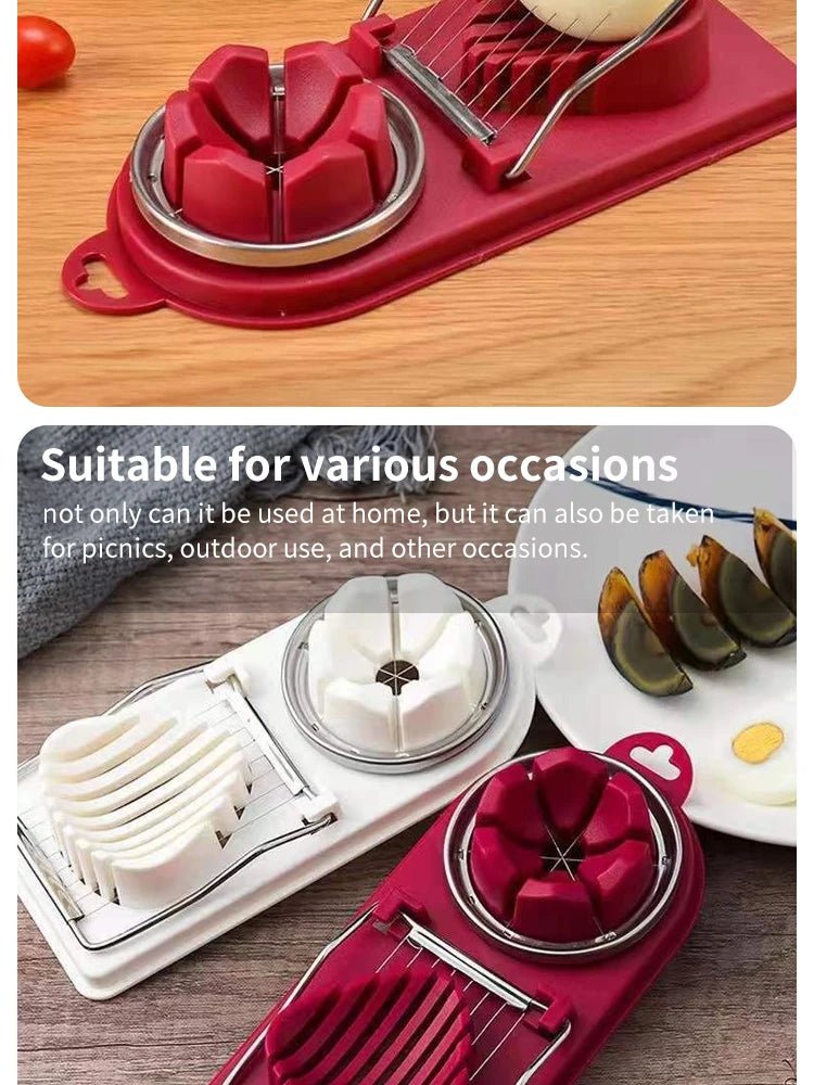 Multifunctional Egg Slicers Stainless Steel Slicer Fancy Splitter Egg Cutting Tool Home Two In One Egg Cutter Kitchen Gadgets - MAGUSTA BEAUTY