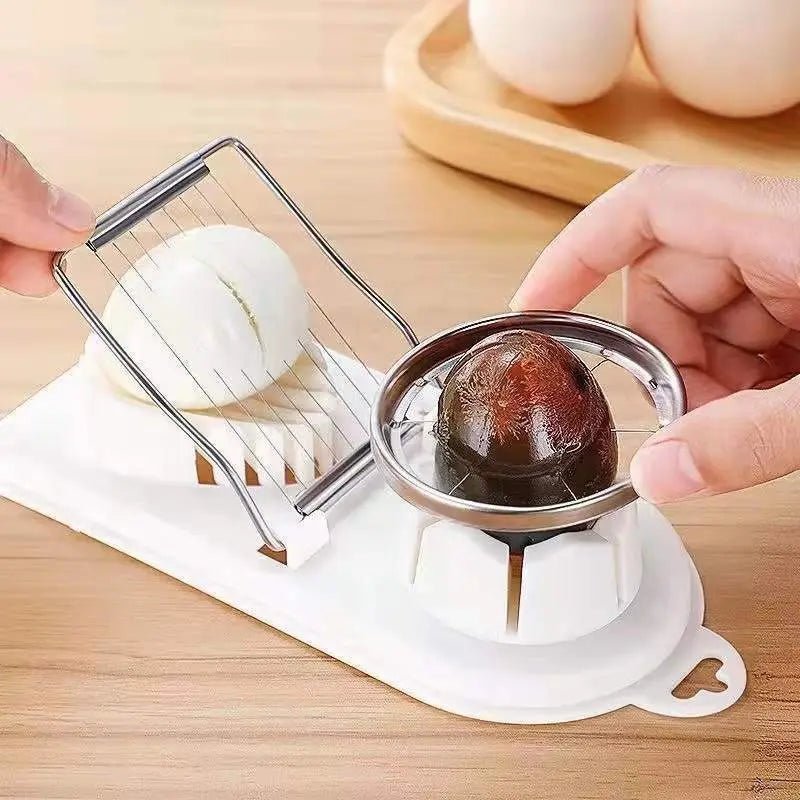 Multifunctional Egg Slicers Stainless Steel Slicer Fancy Splitter Egg Cutting Tool Home Two In One Egg Cutter Kitchen Gadgets - MAGUSTA BEAUTY
