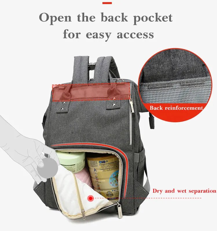 Nappy Backpack Bag Mummy Large Capacity Bag Mom Baby Multi-function Waterproof Outdoor Travel Diaper Bags For Baby Care - MAGUSTA BEAUTY