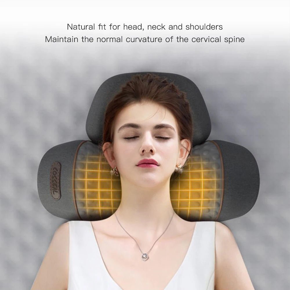 Neck Massager Pillow Cervical Orthopedic Pillow Lifting Traction Relax Hot Compress Vibration Massage Neck Pain Relief - MAGUSTA BEAUTY