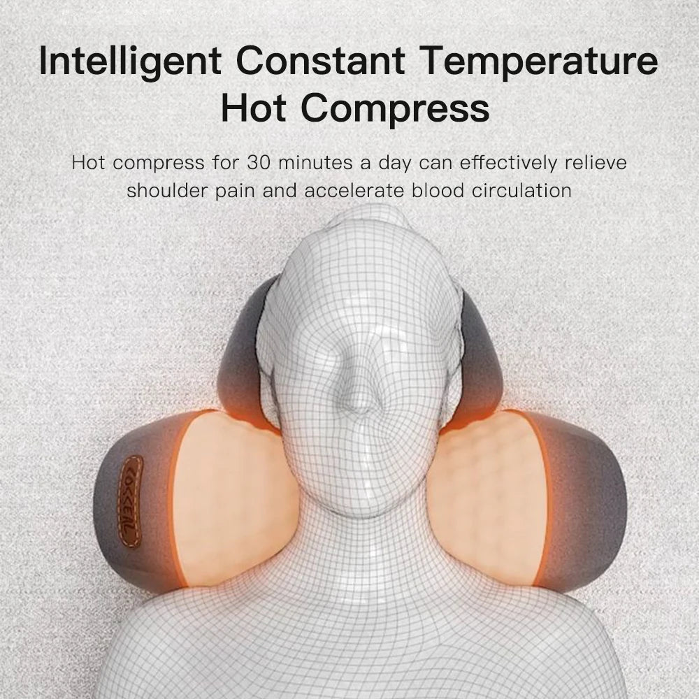 Neck Massager Pillow Cervical Orthopedic Pillow Lifting Traction Relax Hot Compress Vibration Massage Neck Pain Relief - MAGUSTA BEAUTY