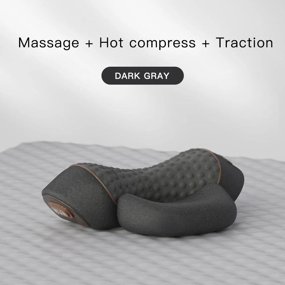 Neck Massager Pillow Cervical Orthopedic Pillow Lifting Traction Relax Hot Compress Vibration Massage Neck Pain Relief - MAGUSTA BEAUTY