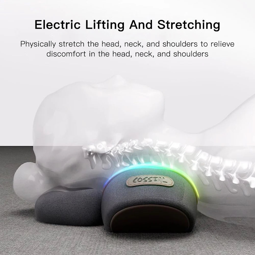 Neck Massager Pillow Cervical Orthopedic Pillow Lifting Traction Relax Hot Compress Vibration Massage Neck Pain Relief - MAGUSTA BEAUTY