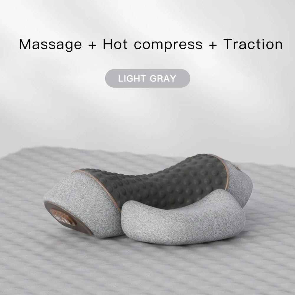 Neck Massager Pillow Cervical Orthopedic Pillow Lifting Traction Relax Hot Compress Vibration Massage Neck Pain Relief - MAGUSTA BEAUTY