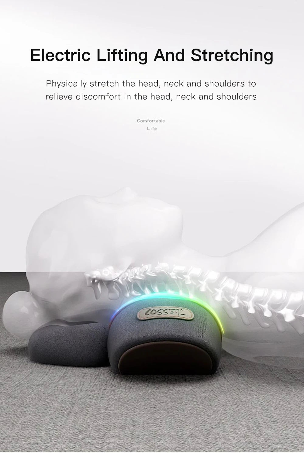 Neck Massager Pillow Cervical Orthopedic Pillow Lifting Traction Relax Hot Compress Vibration Massage Neck Pain Relief - MAGUSTA BEAUTY