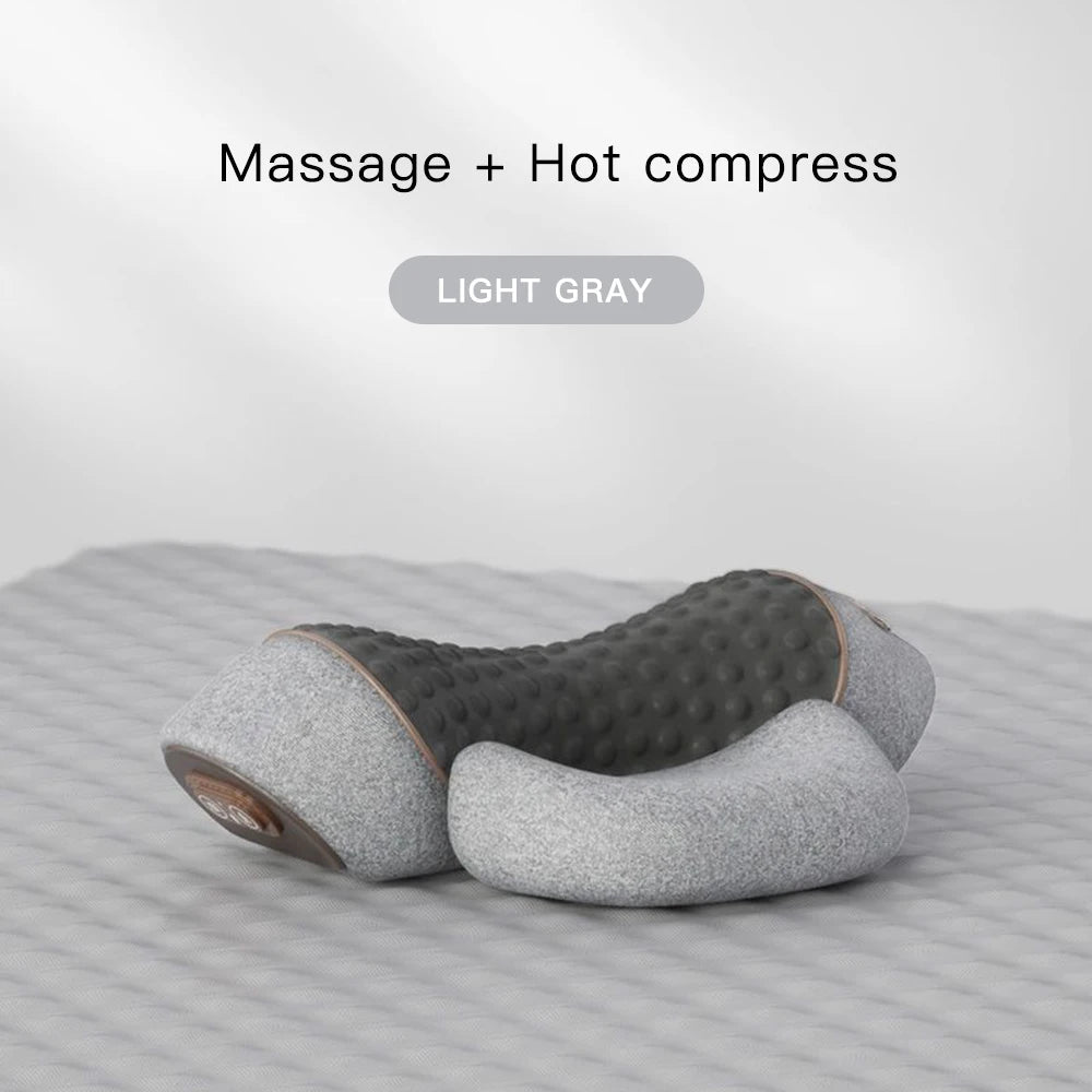 Neck Massager Pillow Cervical Orthopedic Pillow Lifting Traction Relax Hot Compress Vibration Massage Neck Pain Relief - MAGUSTA BEAUTY
