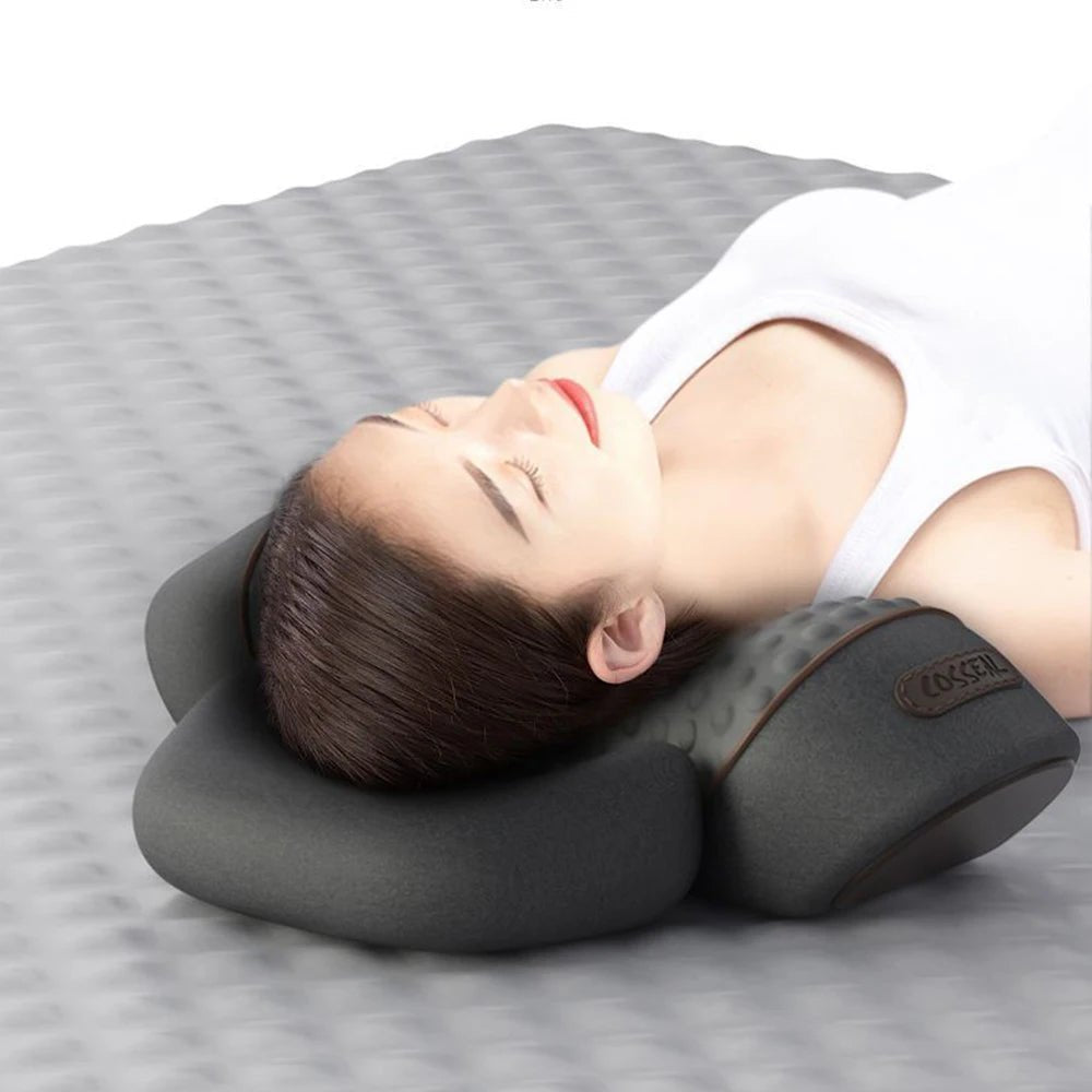 Neck Massager Pillow Cervical Orthopedic Pillow Lifting Traction Relax Hot Compress Vibration Massage Neck Pain Relief - MAGUSTA BEAUTY