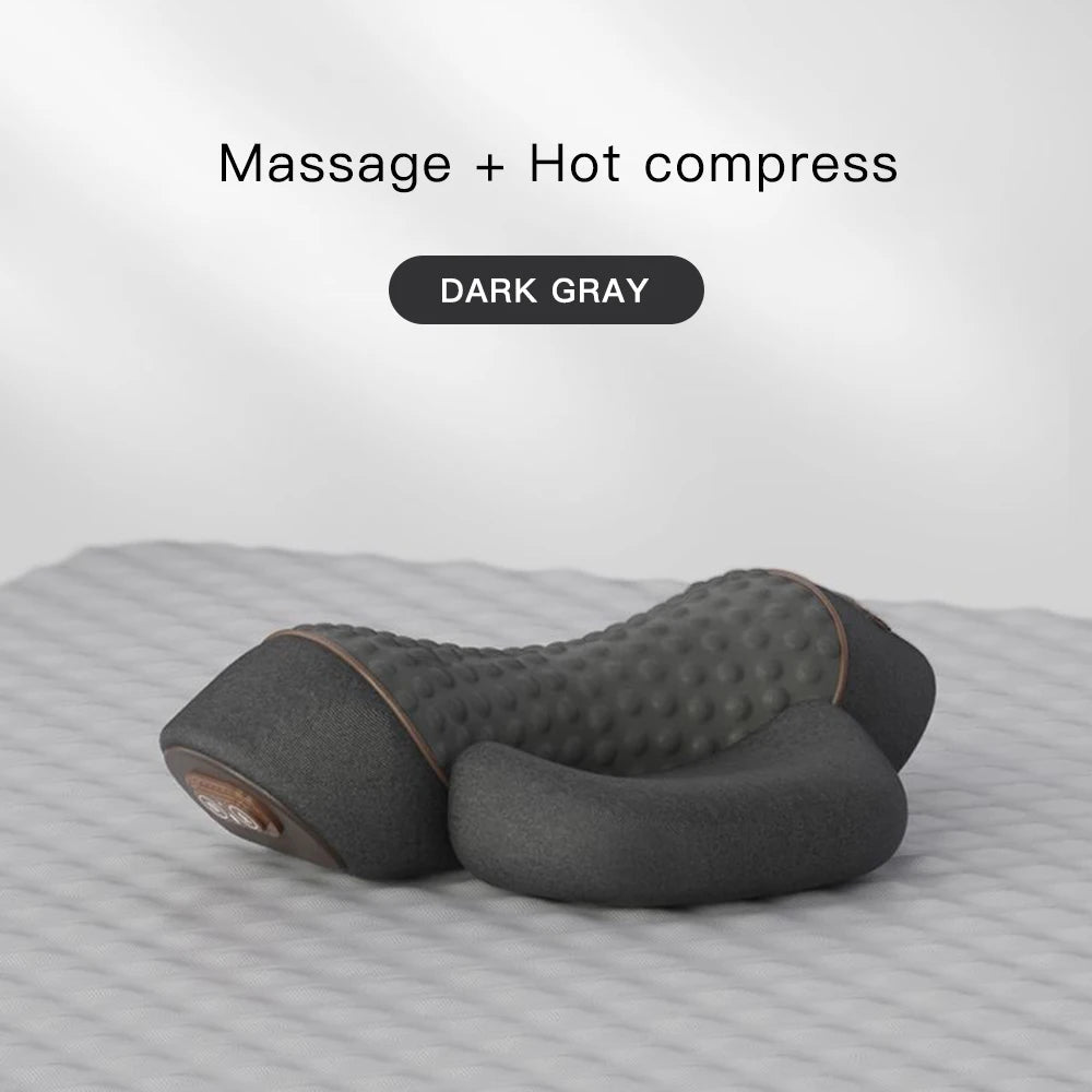 Neck Massager Pillow Cervical Orthopedic Pillow Lifting Traction Relax Hot Compress Vibration Massage Neck Pain Relief - MAGUSTA BEAUTY