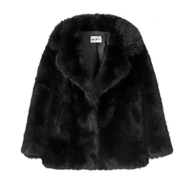 Neo Mint Women Winter 2024 High Quality Luxury Faux Fur Coat Thicken Warm Overcoat Outerwear Hot Girls Solid Long Fox Fur Jacket - MAGUSTA BEAUTY