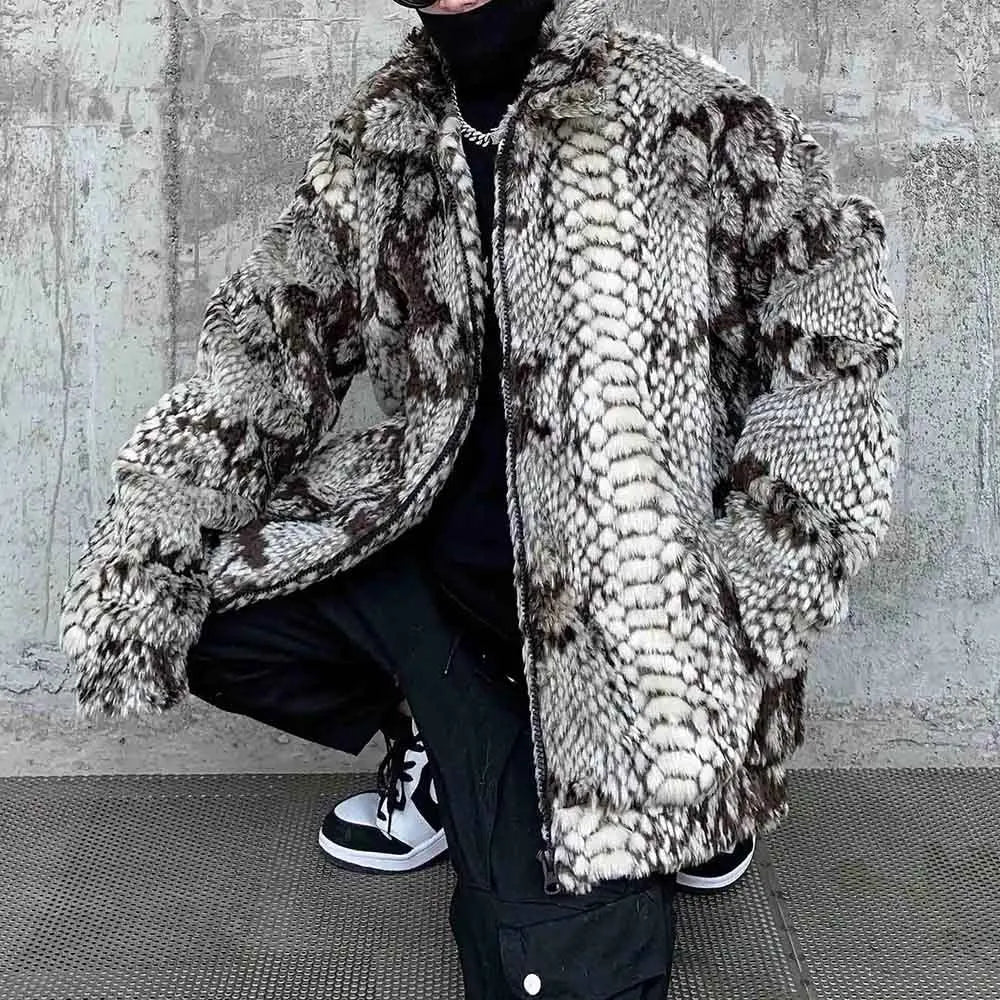 New Autumn And Winter Men's Long-Sleeved Fur Jacket American Retro Fashion Trend High Street Loose Casual Niche Men's Tops 2025 - MAGUSTA BEAUTY