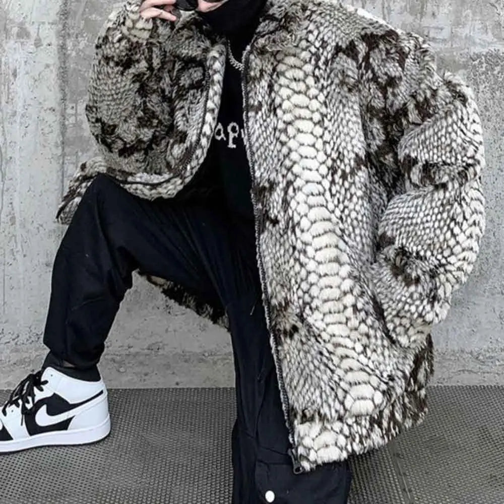New Autumn And Winter Men's Long-Sleeved Fur Jacket American Retro Fashion Trend High Street Loose Casual Niche Men's Tops 2025 - MAGUSTA BEAUTY
