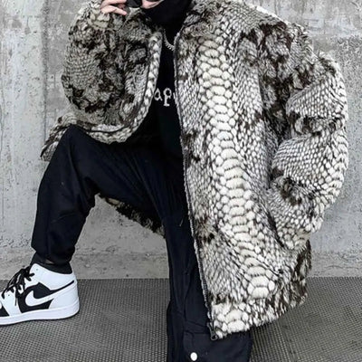 New Autumn And Winter Men's Long-Sleeved Fur Jacket American Retro Fashion Trend High Street Loose Casual Niche Men's Tops 2025 - MAGUSTA BEAUTY