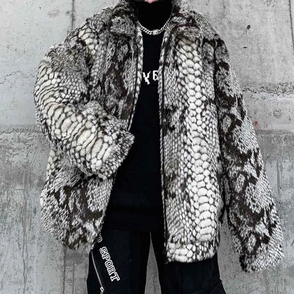New Autumn And Winter Men's Long-Sleeved Fur Jacket American Retro Fashion Trend High Street Loose Casual Niche Men's Tops 2025 - MAGUSTA BEAUTY