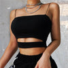 New Fashion Hot Sexy Women Summer Sexy Casual Sleeveless Cut - Out Short Tee Shirt Crop Top Vest Strap Tank Top Blouse - MAGUSTA BEAUTY