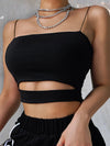 New Fashion Hot Sexy Women Summer Sexy Casual Sleeveless Cut - Out Short Tee Shirt Crop Top Vest Strap Tank Top Blouse - MAGUSTA BEAUTY