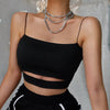 New Fashion Hot Sexy Women Summer Sexy Casual Sleeveless Cut - Out Short Tee Shirt Crop Top Vest Strap Tank Top Blouse - MAGUSTA BEAUTY