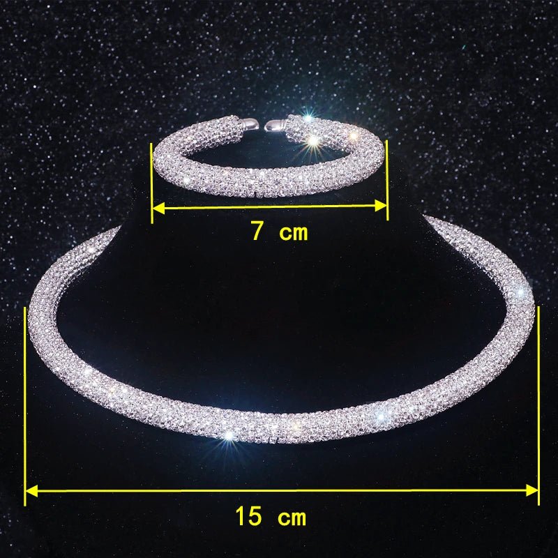 New Fashion Rhinestone Collar Choker Necklace for Women Exaggerated Simple Big Chunky Chain Necklace Torques Jewelry Accessories - MAGUSTA BEAUTY