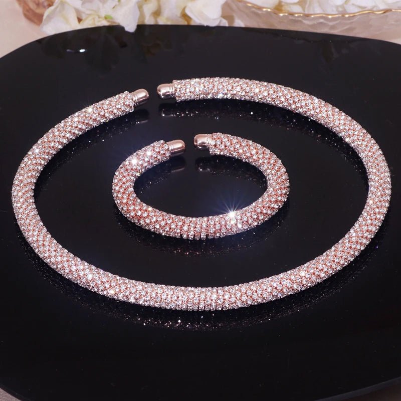 New Fashion Rhinestone Collar Choker Necklace for Women Exaggerated Simple Big Chunky Chain Necklace Torques Jewelry Accessories - MAGUSTA BEAUTY