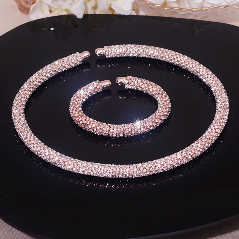 New Fashion Rhinestone Collar Choker Necklace for Women Exaggerated Simple Big Chunky Chain Necklace Torques Jewelry Accessories - MAGUSTA BEAUTY