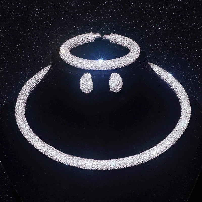 New Fashion Rhinestone Collar Choker Necklace for Women Exaggerated Simple Big Chunky Chain Necklace Torques Jewelry Accessories - MAGUSTA BEAUTY