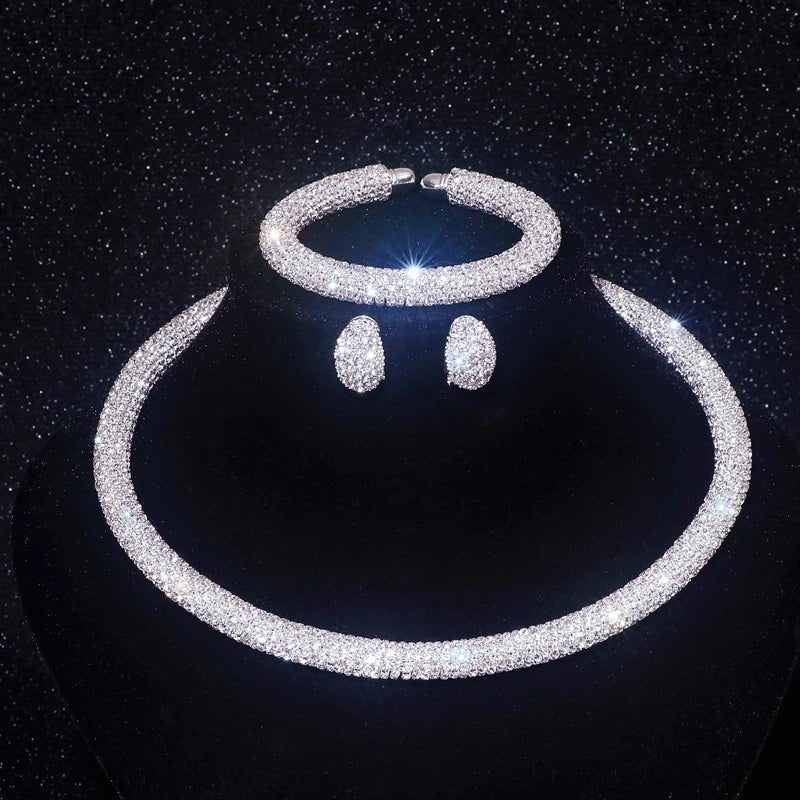 New Fashion Rhinestone Collar Choker Necklace for Women Exaggerated Simple Big Chunky Chain Necklace Torques Jewelry Accessories - MAGUSTA BEAUTY