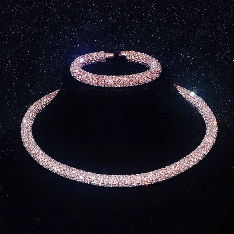 New Fashion Rhinestone Collar Choker Necklace for Women Exaggerated Simple Big Chunky Chain Necklace Torques Jewelry Accessories - MAGUSTA BEAUTY